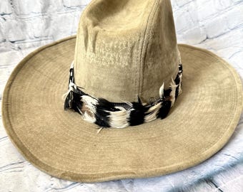 ?HP?VTG 1980s 100% Tan Wool Wide Brim Fedora Safari Hat Indiana Jones Style M hangar-3q_6d4e0ef2-7731-4377-  main image 2