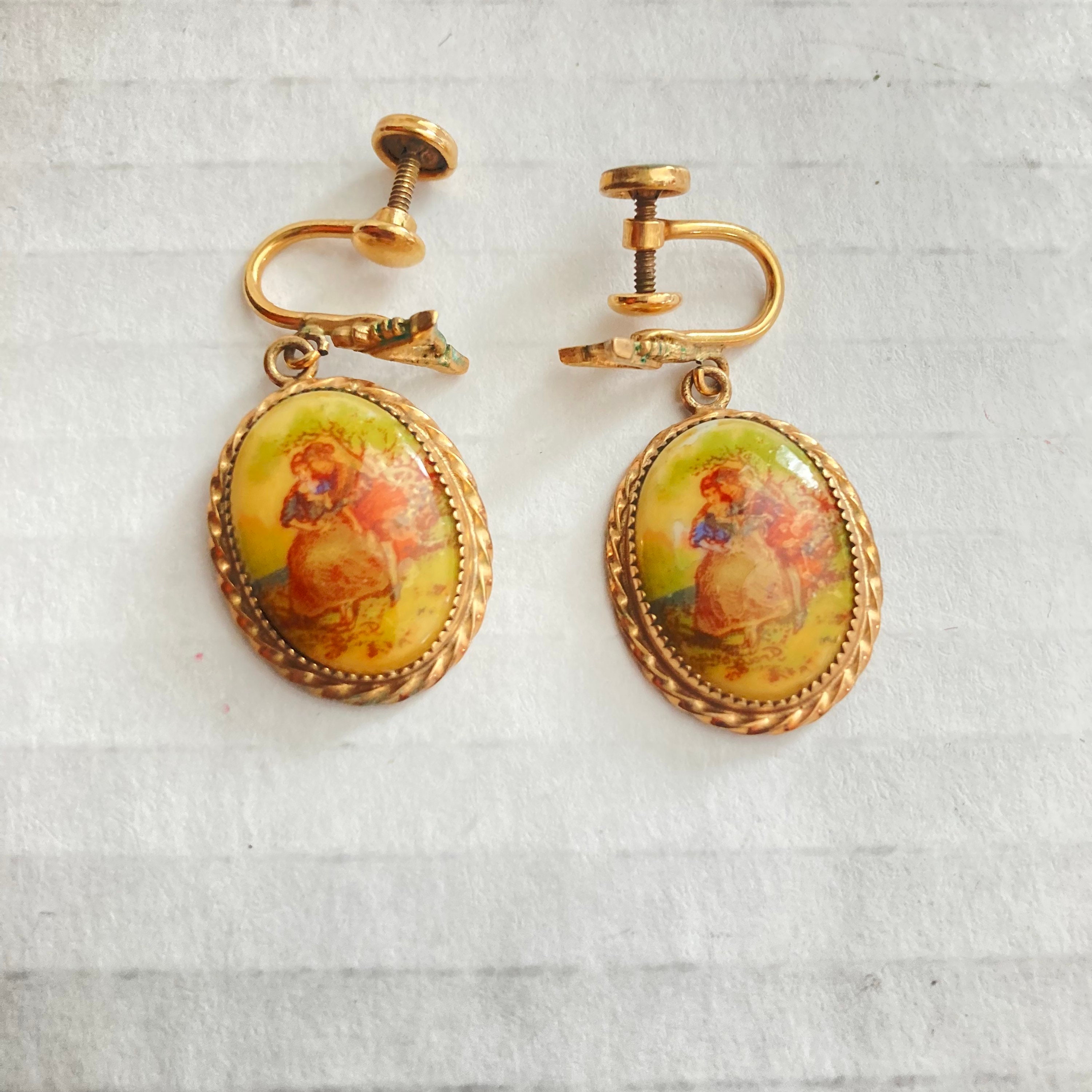 Antique Bojar Fragonard Hand Painted Porcelain 12K Gold Filled ...