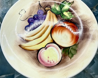 Stary japoński stojak na ciasto Ucagco, 8x4 cale, motyw owoców, ręcznie malowany, lata 50. XX wieku