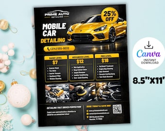 Car Detailing Service Flyer, DIY Car Wash Flyer, Auto Detailing Flyer, Mobile Car Detail Flyer, Car Business Flyer, Car Pricelist Template