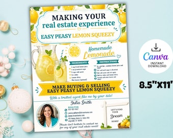 Easy Peasy Lemon Squeezy Flyer | Real Estate Farming Flyer | Summer Real Estate Flyer | Real Estate Summer Flyer, Real Estate Farming Letter