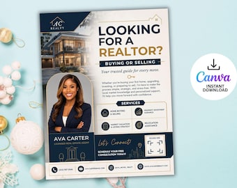 Real Estate Agent Flyer, Buying or Selling Ad, Home Buying Flyer, DIY Realtor Flyer, Real Estate Marketing, DIY Farming Template