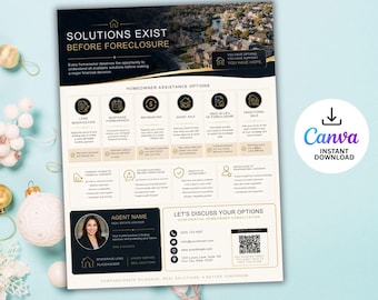 Real Estate Foreclosure Flyer | Real Estate Handout | Real Estate Print | Short Sale Marketing | Real Estate Marketing | Instant Download