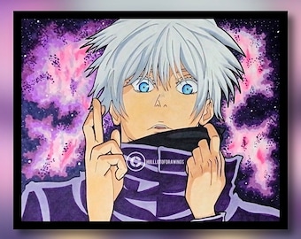 JJK Gojo Fan Art Print, Domain Expansion (8.5x11)