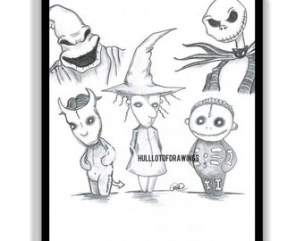 This is Halloween Print - Handmade Nightmare Art, Office Decor (8.5" x 11")