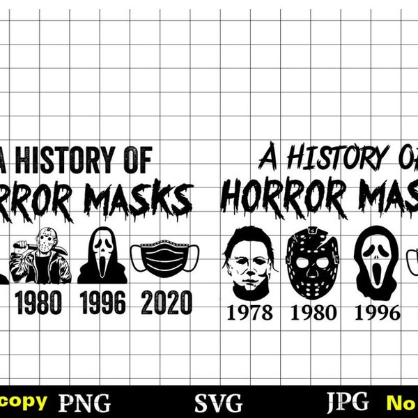 A History Of Horror Masks SVg, Best Halloween Svg, Halloween Svg, Halloween Gift Svg, Halloween Shirt, Horror Movie Shirt, Michael Myers