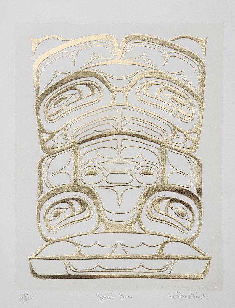 "Spirit Bear" First Nations Print by William Firebird