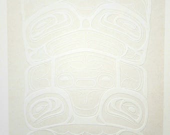 Original First Nations "Spirit Bear Version 2" Contemporary Haida Pacific West Coast Vintage Indigenous Native Art Print Poster