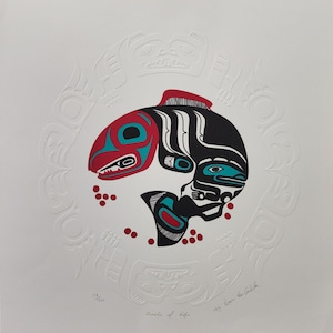 Original First Nations "Circle of Life"  Contemporary Haida Pacific West Coast Vintage Indigenous Native Art Print Poster