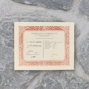 "Spirit Bear" Certificate of Authentication by William Firebird