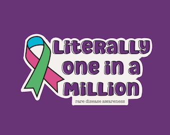 Rare Disease Sticker, Rare Disease Awareness, One in a Million, Rare Disease Ribbon