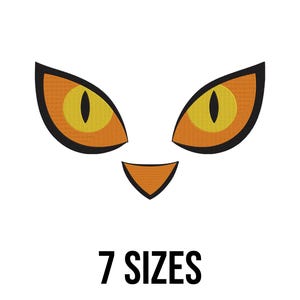 Cat Eyes Embroidery Design - Mini Cat Eyes Embroidery - Cat Eyes Silhouette Embroidery - Sleep Mask Machine Embroidery Design Files -7 Sizes