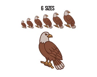 Eagle Embroidery Design, Eagle Machine Embroidery, Eagle Silhouette Embroidery, Eagle Embroidery Files, Wild Animal Embroidery, 6 Sizes