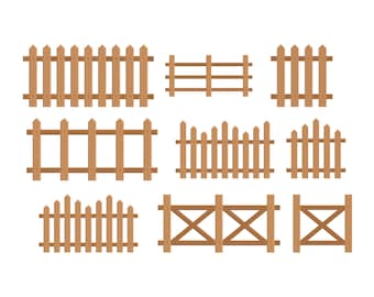 Wooden Fence Bundle Embroidery Design, Rustic Garden Fence Pattern, Fence Machine Embroidery File, Small Picket Fence,Fence Applique,6 Sizes
