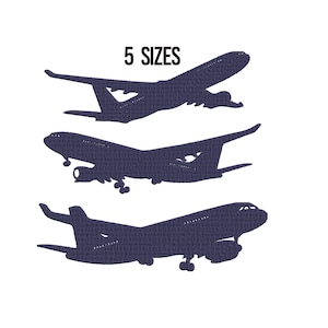 Airplane Set Embroidery Design, Mini Plane Embroidery Design, Travel Embroidery Design, Traveling Embroidery Design, 5 Sizes
