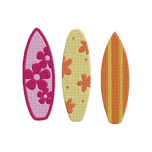 Surfboards Embroidery Design, Surfboard Machine Embroidery, Floral Surfboards Embroidery, Surfboard Embroidery For Men,Women, Girls, 6 Sizes