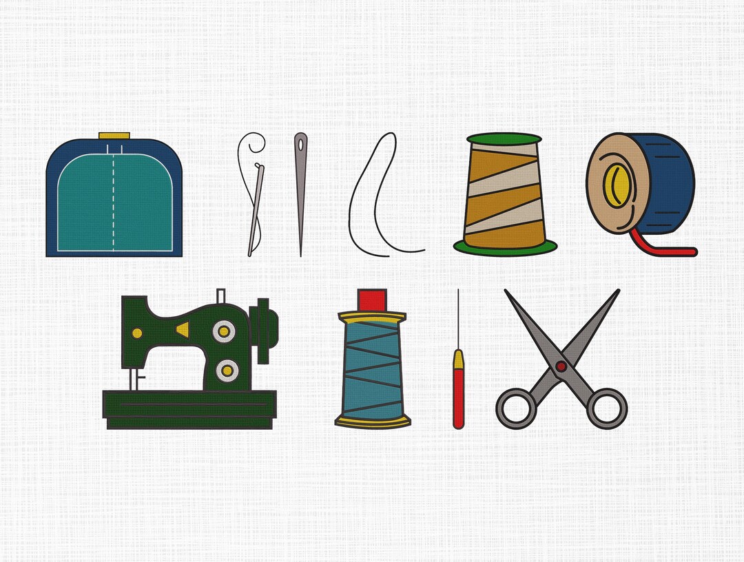 Sewing Tools Embroidery Design, Sewing Bundle Embroidery, Sewing Stuff ...