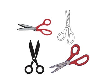 Scissors Embroidery design, Scissors mini, Machine Embroidery Design Files, Scissors Silhouette,Fill Stitch Scissors embroidery, 5 Sizes