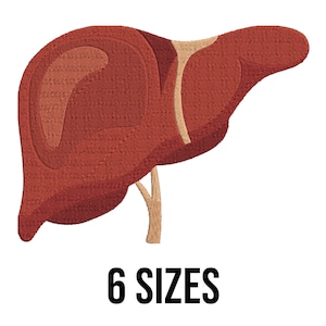Liver Embroidery Design - Human Liver Embroidery Files -Anatomy Liver Organ Embroidery -Human Organ Machine Embroidery Design Files -6 Sizes