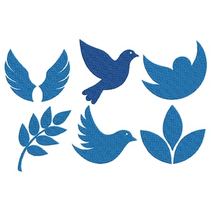 Dove Set Embroidery Design, Peace Embroidery Design, Bird Embroidery Design, Machine Embroidery Design, Dove mini Embroidery Design, 6 Sizes