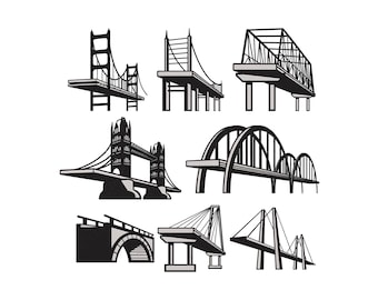 Bridge Bundle Embroidery Design, Bridge Road Embroidery Design, Bridge Machine Embroidery Design, Bridge PES Embroidery Files,5 Sizes