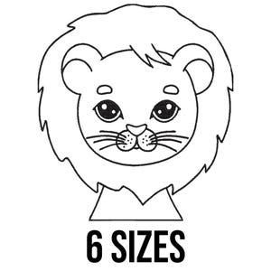 Cute Baby Lion Embroidery Design - Lion Embroidery - Wild Animals Embroidery - Cute Cub Applique Machine Embroidery Design Files - 6 Sizes