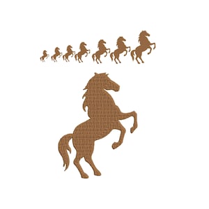 Horse Embroidery Design, Horse Silhouette, Machine Embroidery Design, Mini Horse Design, Animal Embroidery, Rearing Horse Embroidery,7 Sizes