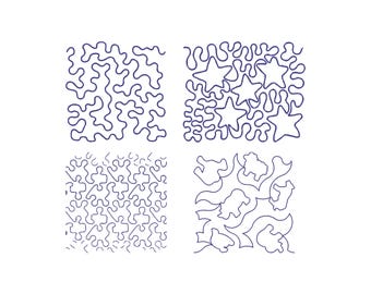 Stipple Quilt Block Set Machine Embroidery Design. Stipple quilting embroidery. Continuous stipple machine embroidery. Edge to edge. 6 sizes