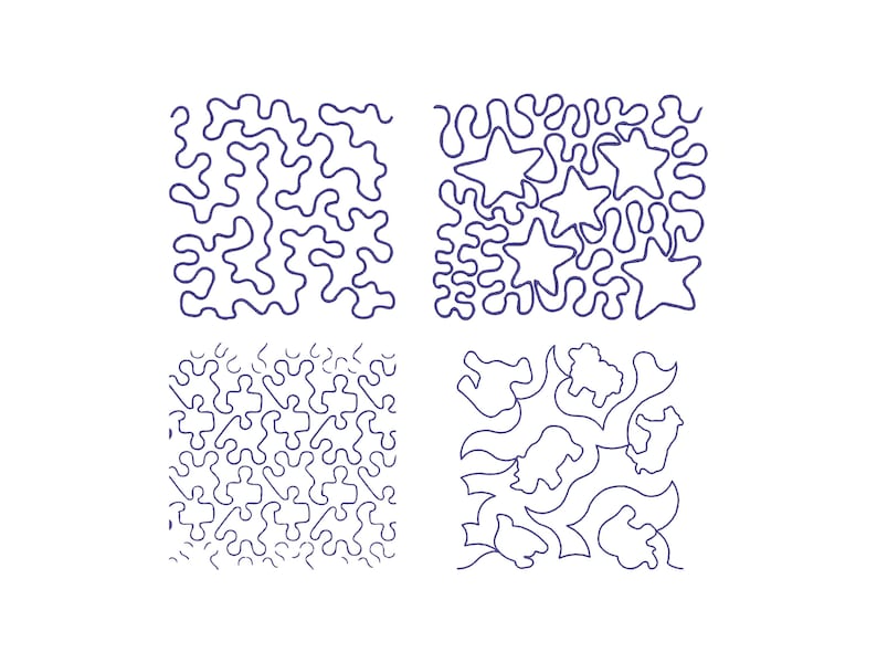 Random Stipple Machine Stipple Quilt Block Set Machine Embroidery Design. Stipple Quilting ...