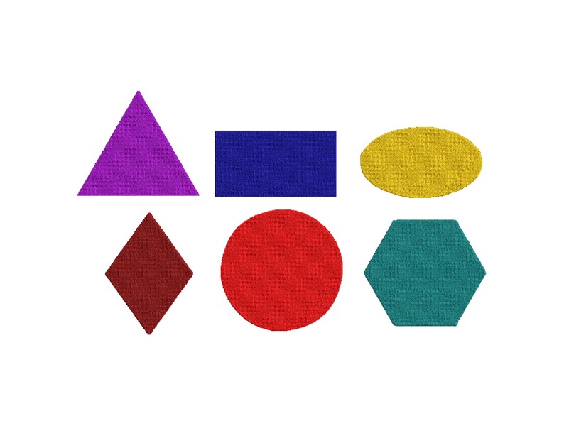 Basic Shapes Set Embroidery Design, Circle Oval Rectangle Rhombus ...