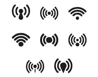 Wi-Fi Symbol Bundle Stickerei, Wireless Internet Zeichen, Internet Verbindung Design, Wi-Fi Ikone, Kommerzielle Nutzung Maschinenstickerei, 6 Größen