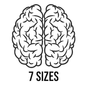 Brain Embroidery Design - Human Brain Embroidery Files- Human Brain Silhouette Applique Embroidery- Machine Embroidery Design Files- 7 Sizes