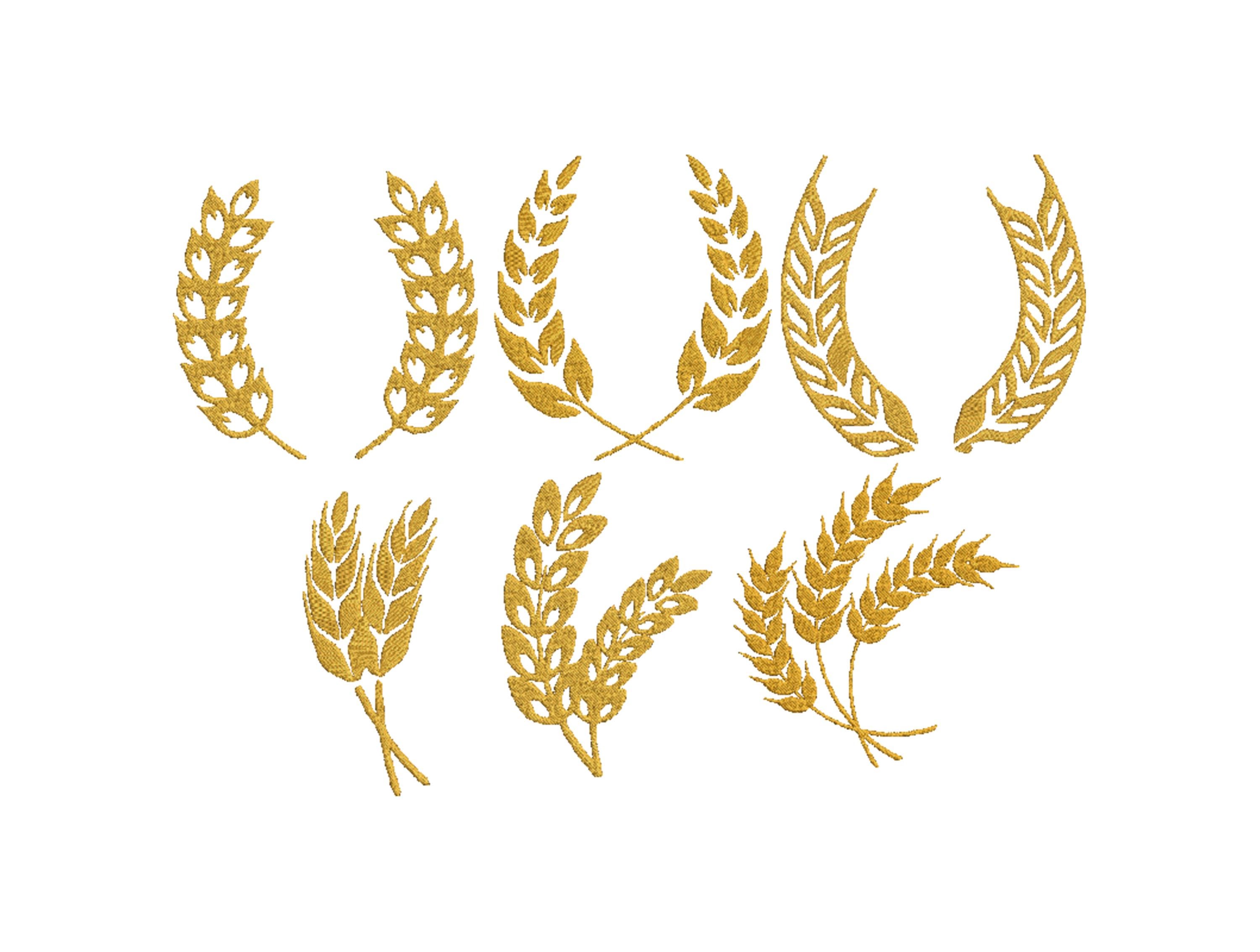 Wheat Stalk Bundle Embroidery Design,wheat Embroidery,machine ...