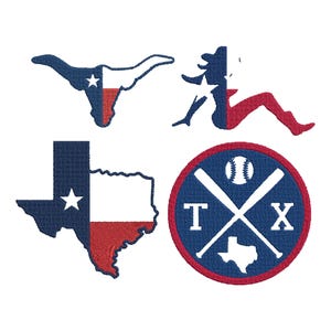 Texas State Set Embroidery Design, Machine Embroidery, USA State, Texas Design, Texas Filled Stitch, Mini Texas, Texas Silhouette, 6 Sizes