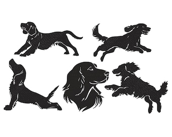 Cocker Spaniel Embroidery Design, Machine Embroidery Design, Dog Silhouette, Cocker Spaniel mini design, Puppy Embroidery Files, 5 Sizes