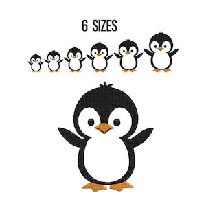 Baby Penguin Embroidery Design, Penguin Mini Embroidery, Machine Embroidery Design, Penguin Silhouette, Animal Embroidery Design, 6 Sizes