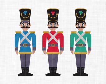 Nutcracker Soldiers Embroidery, Christmas Nutcracker Embroidery Patterns, Holiday DecorEmbroidery, Nutcracker Machine Embroidery, 5 Sizes