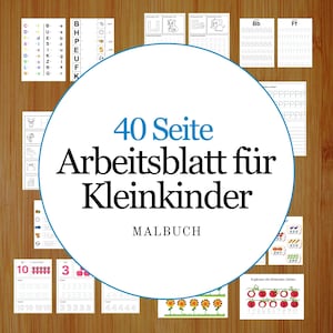 Fichas Infantiles PDF - Letras y Números 40 Páginas Imprimir, Fichas para colorear Números y Alfabeto para Kita y Preescolar