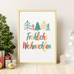 Pósteres y tarjetas navideñas para imprimir - A3, A4, A5, A6 | Descarga instantánea de PDF | Cartel de Navidad | vivero