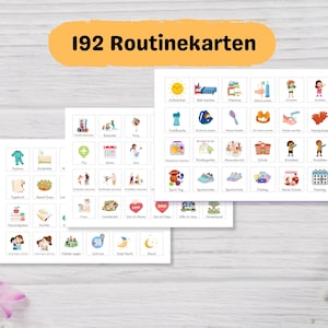 Planejador semanal infantil PDF - 192 cartões de rotina | Planejador diário Montessori | Download Digital A4