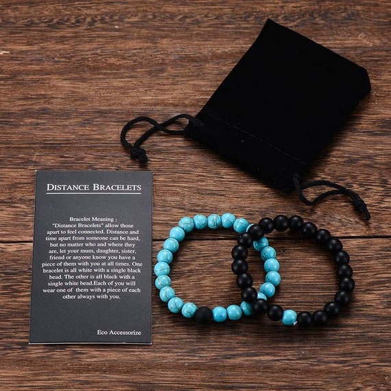 Garnet and Lava Stone Distance Bead Bracelets — Nova Heart Designs