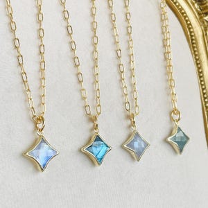 Gemstone Star Necklace- great gift, gift for her, graduation gift, gemstone jewelry, affordable gift for her, small business, ships quick