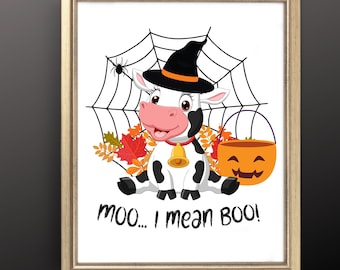 Halloween Cow Png, Cow Pintable Wall Art, Cute Halloween Cow, Fall Cow, Sublimation Png, Halloween Png, Cute Halloween Png, Digital Download