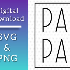 Papa SVG, Cut File, Gratis commercieel fysiek gebruik, ontwerpen voor T-shirts en meer, Cricut SVG, Digitale ontwerpen, Vader SVG, Opa, Familie
