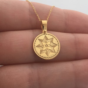 14k Solid Gold North Star Necklace, Personalized North Star Pendant, North Star Pendant, 14k Real Gold North Star Jewellery