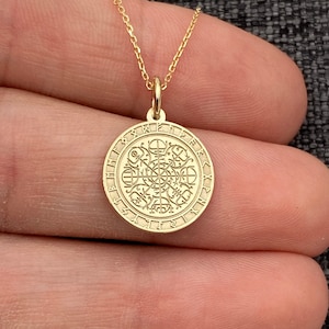 Dainty 14k Solid Gold Viking Compass Necklace, Personalized Viking Compass Pendant, Vegvisir Pendant, 14k Real Gold Viking Compass Gift
