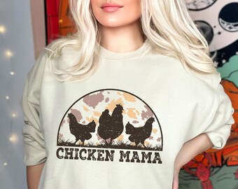 Hühner-Mama-Sweatshirt - Hühner-Shirt - Bauernhof-Hemd - Hühner-Liebhaber-Hemd - Frauen-Hühner-Hemd - Bauernhof-T-Shirts - Hühner-T-Shirts für Frauen