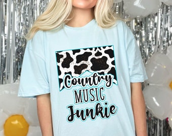 Comfort Colors Country Music Junkie tshirt Country Music Shirt cowgirl Shirt 90's Country Shirt southern Shirt farm TShirt Nashville tee
