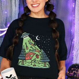 Alien Abduction tshirt, Funny UFO Shirt, Retro Alien Graphic Shirt, Get in Loser UFO Alien Tshirt, Colorful Space Shirt, Science Geek UNISEX