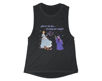 Going out tonight, Bejeweled Cinderella Flowy Muscle tank
